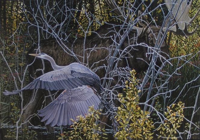 Sudden Exit - blue heron